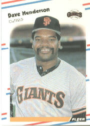 1988 Fleer Baseball Cards      084      Dave Henderson